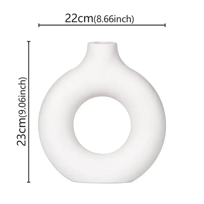 Flat Minimalist Simple Vase Donut Shape