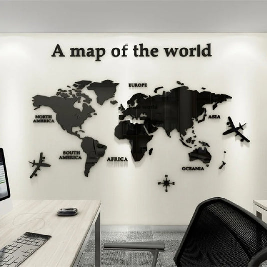 Acrylic World Map Wall Art