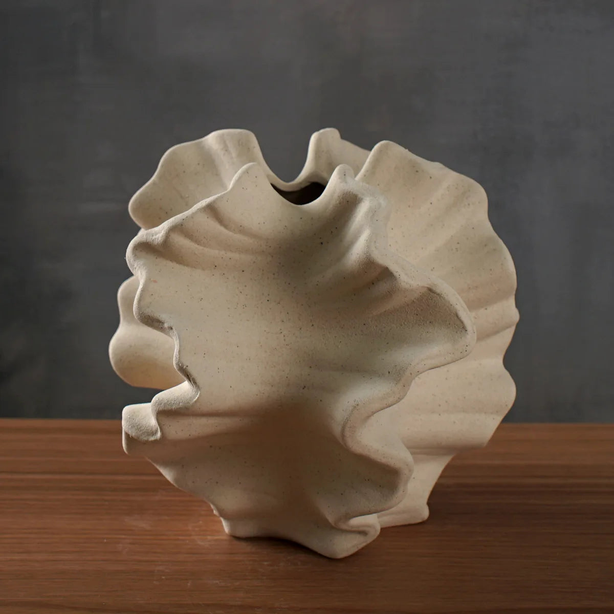 Beige Matte Container for Flower Pampas