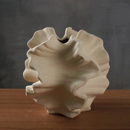 Beige Matte Container for Flower Pampas