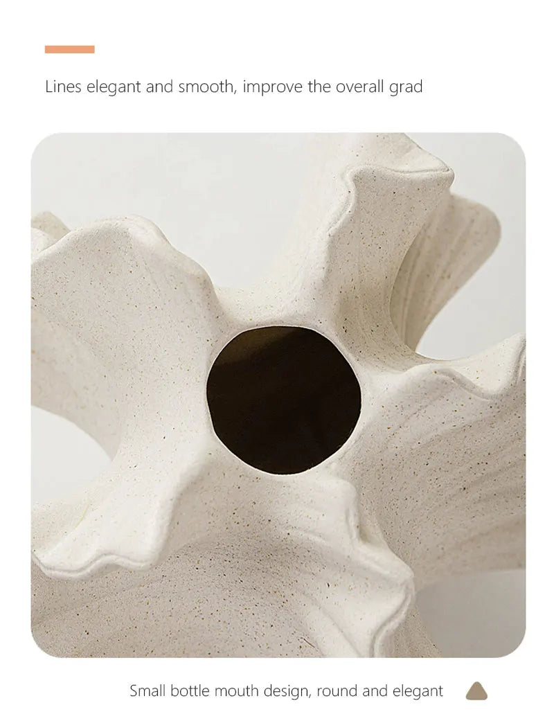 Beige Matte Container for Flower Pampas
