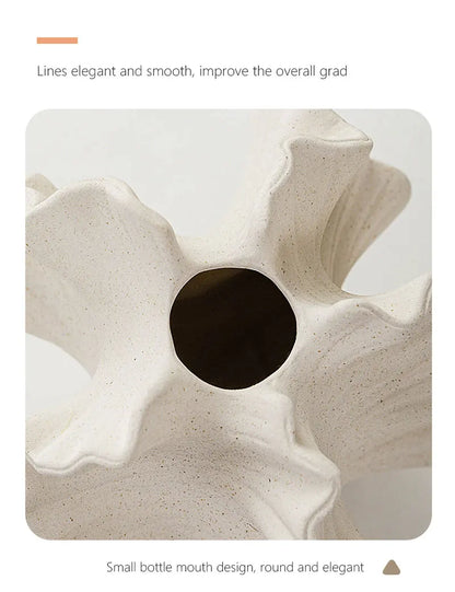 Beige Matte Container for Flower Pampas