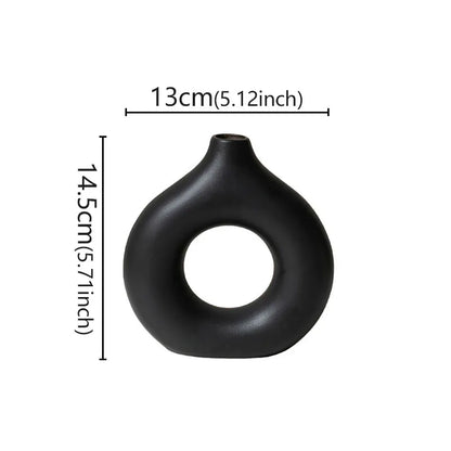 Flat Minimalist Simple Vase Donut Shape