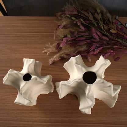 Beige Matte Container for Flower Pampas