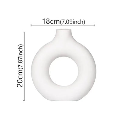 Flat Minimalist Simple Vase Donut Shape
