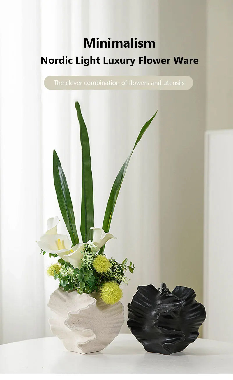 Beige Matte Container for Flower Pampas