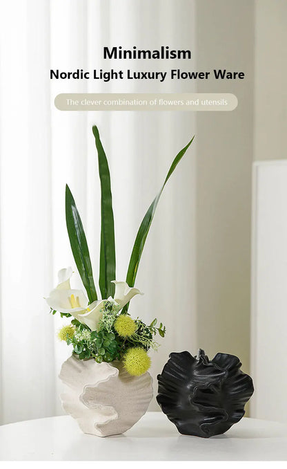 Beige Matte Container for Flower Pampas