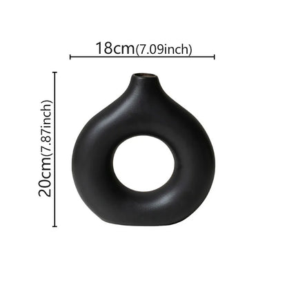 Flat Minimalist Simple Vase Donut Shape