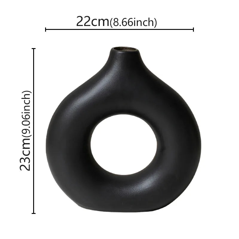Flat Minimalist Simple Vase Donut Shape