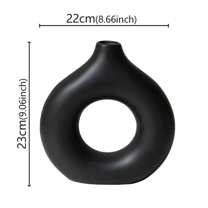 Flat Minimalist Simple Vase Donut Shape