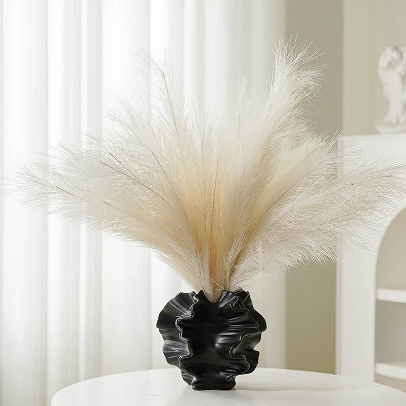 Beige Matte Container for Flower Pampas