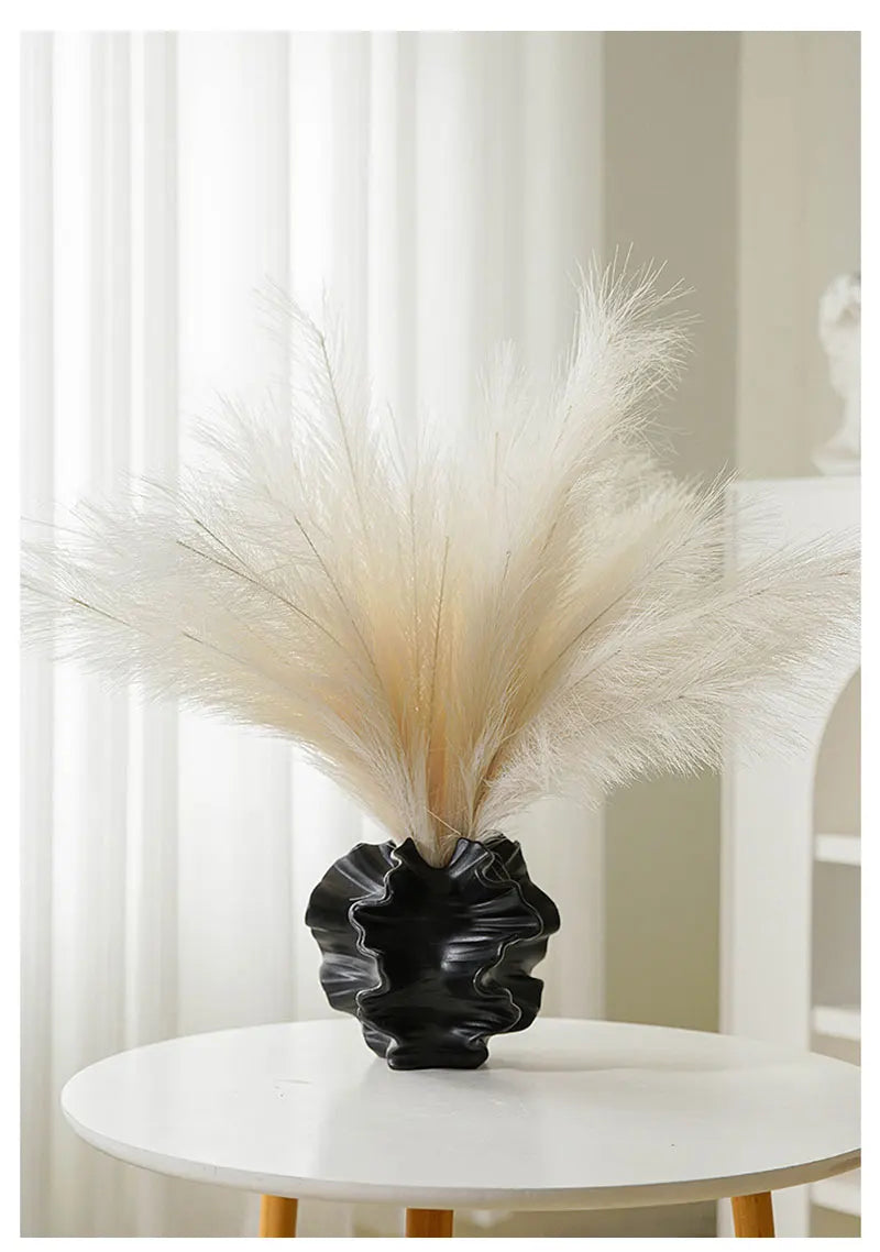 Beige Matte Container for Flower Pampas