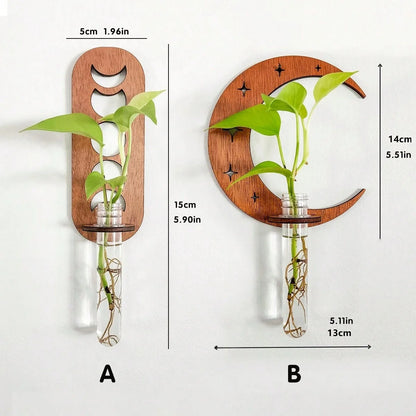 Wooden Moon Wall Planter