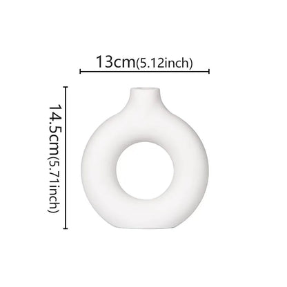 Flat Minimalist Simple Vase Donut Shape