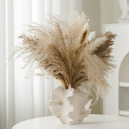 Beige Matte Container for Flower Pampas