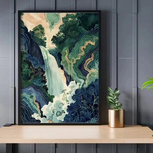 Japanese Waterfall Wall Art