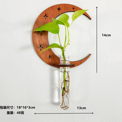 Wooden Moon Wall Planter